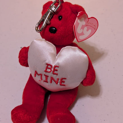 Be Mine the Bear - Ty Valentiny (Red, White, 1998, Plush Toy, Stuffed Animal, MWMT, Vintage, Retired)
