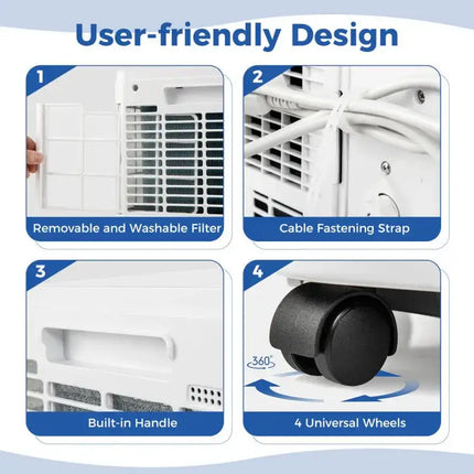 3-in-1 Portable AC, 8000/9000 BTU