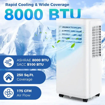 3-in-1 Portable AC, 8000/9000 BTU