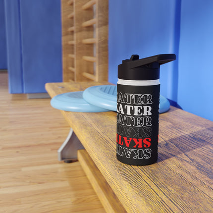 Red Statement Skater Stainless Steel Water Bottle