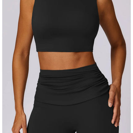 Women Athletic Wear High Waist Leggings And Top Two Piece Set Seamless Gym Tracksuit