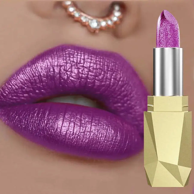 Diamond Shimmer Diamond Shimmer Purple Glitter Lip Tint Long Lasting Waterproof Lip oil for Women Girls Lips Make Up Cosmetics