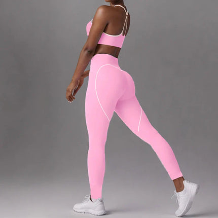 Vibrant Flex Gym Set: Colorful Sports Bra & Leggings