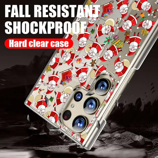 Santa Claus Print Phone Case For Samsung Galaxy A56 A16 A55 A36 A26 A15 5G S25 Edge S24 S21 FE S23 S22 Ultra Plus Clear PC Cover