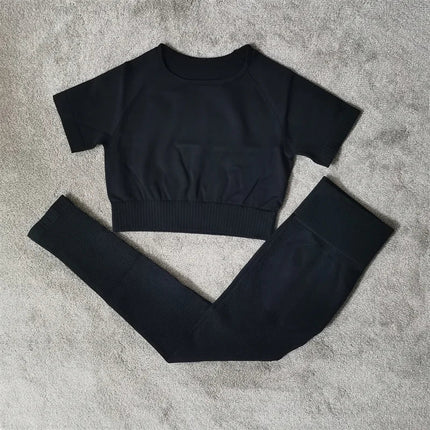 Seamless Luxe Yoga Set: High Waist leggings & Shorts