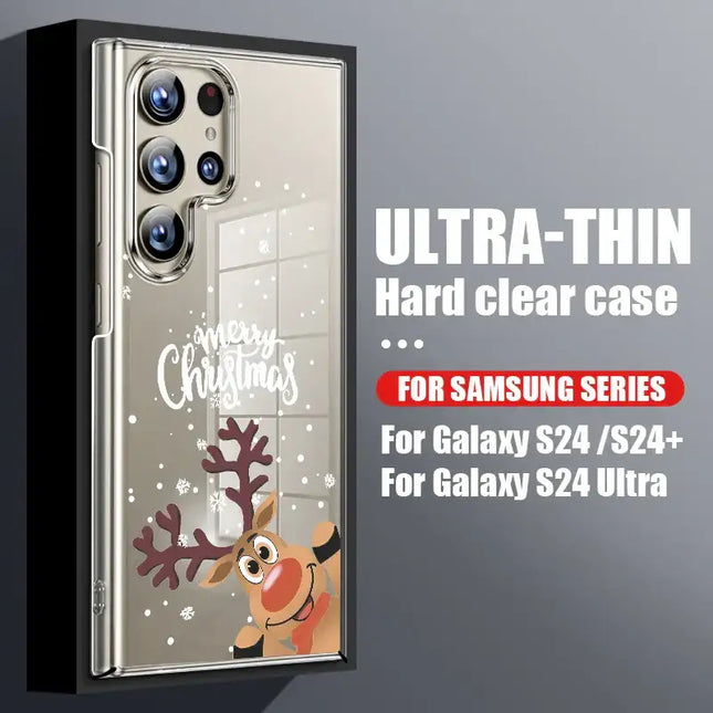 Santa Claus Print Phone Case For Samsung Galaxy A56 A16 A55 A36 A26 A15 5G S25 Edge S24 S21 FE S23 S22 Ultra Plus Clear PC Cover