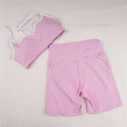 Vibrant Flex Gym Set: Colorful Sports Bra & Leggings