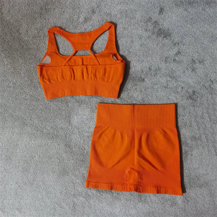 Seamless Luxe Yoga Set: High Waist leggings & Shorts