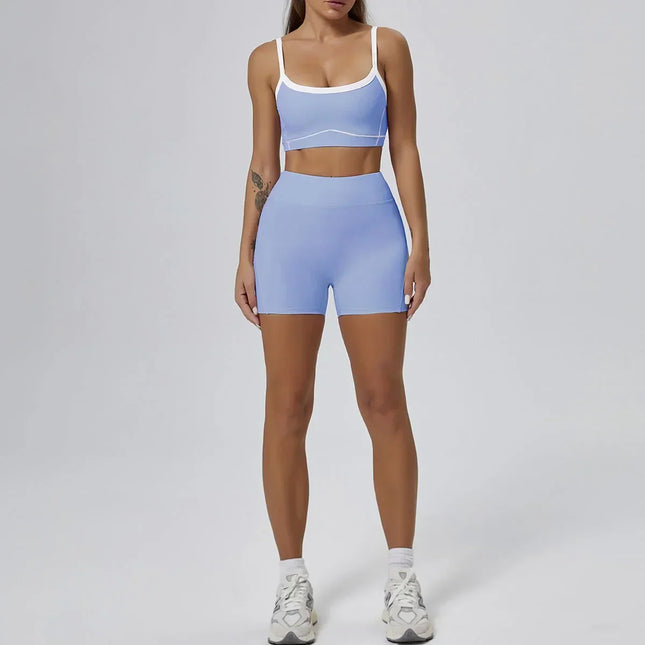 Seamless Yoga Sets High Waist Hip-lifting Flared Pants Backless Bra Leggings Sets for Women