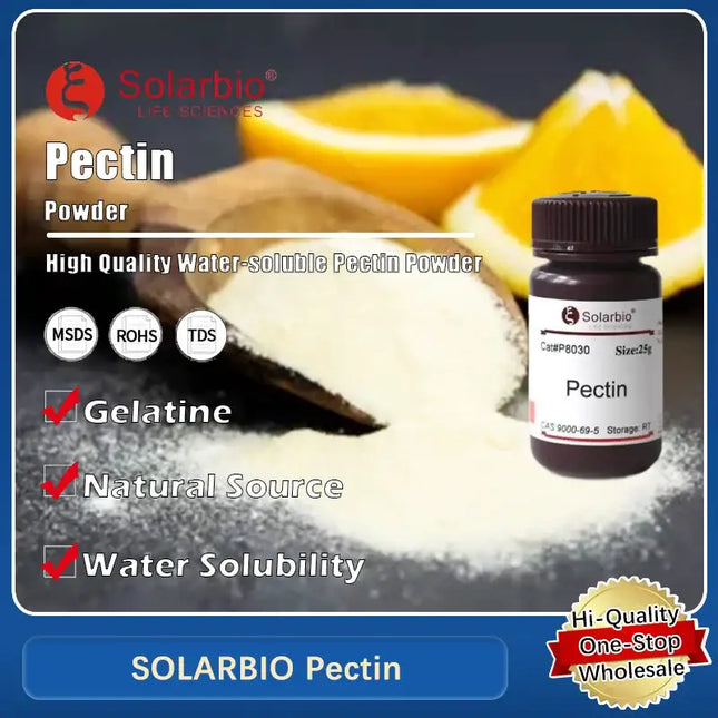 SOLARBIO Pectin Soluble Powder from Citrus for Laboratory Applications and Food Industry Original Product