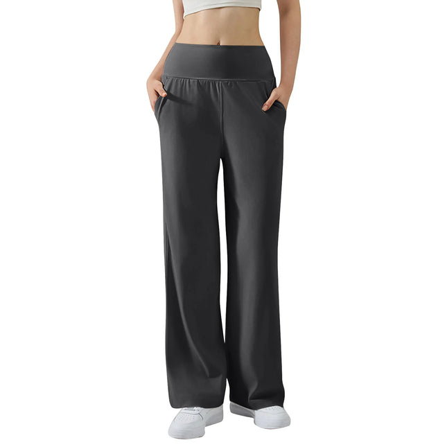 Women's Elastic Baggy High waist Yoga Pants Summer Sports Lifting Flared pants Loose Dance Leggings Solid sweatpants