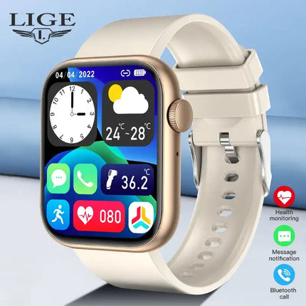 LIGE Bluetooth Call Smartwatch Women Men Sports Fitness Watches Woman Body Temperature Monitoring Waterproof Smart Watch Ladies