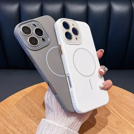 Original Solid Color Silicone Magnetic IPhone Case For iPhone 16 15 14 13 12 Soft Shockproof Wireless Charging Cover Cases