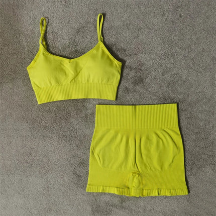 Seamless Luxe Yoga Set: High Waist leggings & Shorts