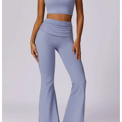 Women Athletic Wear High Waist Leggings And Top Two Piece Set Seamless Gym Tracksuit