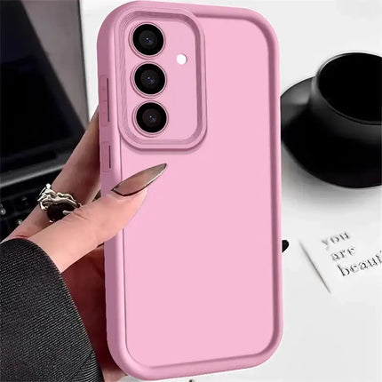 Candy Color Phone Case For Samsung S24 S23 S22 Ultra Plus S21 FE A14 A34 A15 A35 A52 A53 A54 5G Shockproof Soft Silicone Cover