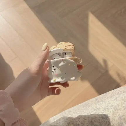 Cute Melting Ice Cream Headphone Protective Case Silicone Material Suitable for AirPods 1/2/3/Pro/Pro2 Headphone Protective Case