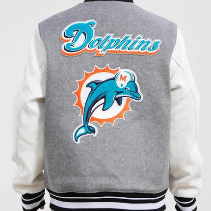 Miami Dolphins Retro Classic Rib Wool Varsity Jacket