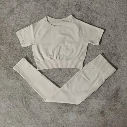 Seamless Luxe Yoga Set: High Waist leggings & Shorts