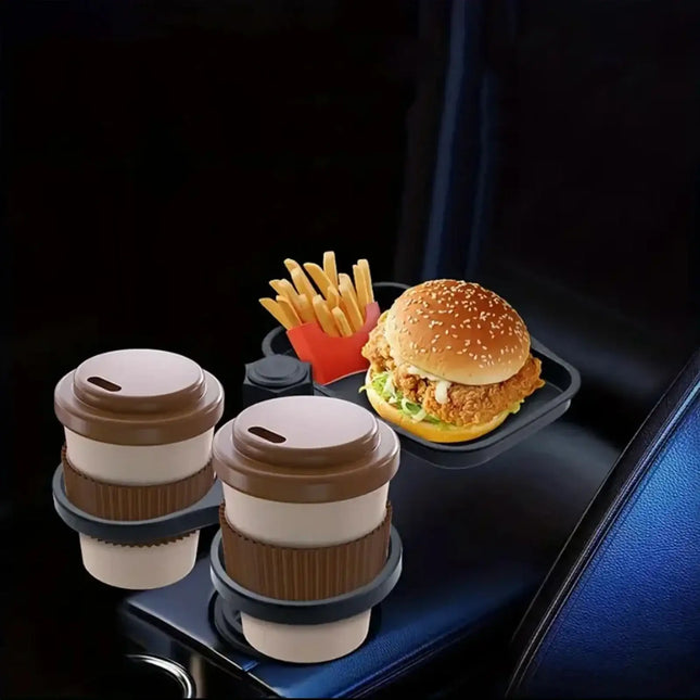 Universal Car Cup Holder Expander Tray 360-Degree Rotation Anti-Shake Food Tray Drink Holder Eating Tray Table for Car Interior