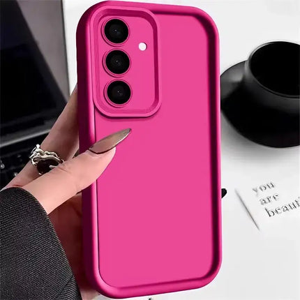 Candy Color Phone Case For Samsung S24 S23 S22 Ultra Plus S21 FE A14 A34 A15 A35 A52 A53 A54 5G Shockproof Soft Silicone Cover