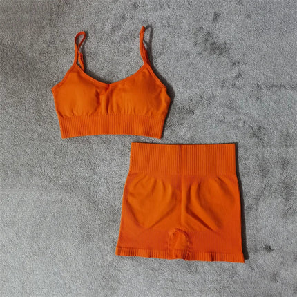 Seamless Luxe Yoga Set: High Waist leggings & Shorts