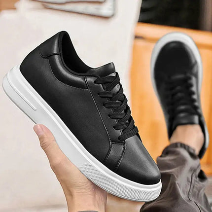 New Summer Men's Sneakers Elevator Shoes Heightening Height Increase Insole 7-8CM High Heels Shoes Leather Sport Shoes Men Shoes