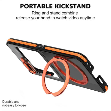 Magnetic Case for Samsung Galaxy Z Flip 6 5 5G Cover 360 Rotation Stand for Magsafe Matte Metal Camera Frame Folding Phone Shell