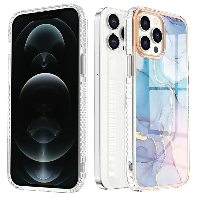 Gradient Colorful Marble Armor Case For iPhone 16 15 14 Pro MAX 13 12 11 X XS XR 7 8 14 Plus PC Bumper Shockproof Phone Cover