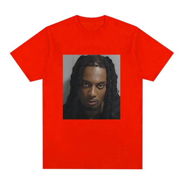 Rapper Playboi Carti Mugshot Graphic T-shirt Men's Fashion Vintage Hip Hop T Shirt Casual Cotton Short Sleeve Oversized T-Shirts