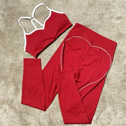 Vibrant Flex Gym Set: Colorful Sports Bra & Leggings