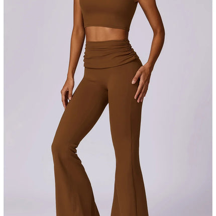 Women Athletic Wear High Waist Leggings And Top Two Piece Set Seamless Gym Tracksuit