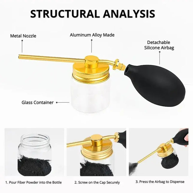 Refillable Barber Powder Spray Bottle Hair Building Fiber Applicator Talc Powder Blower Puffer Tools Salon Accessories