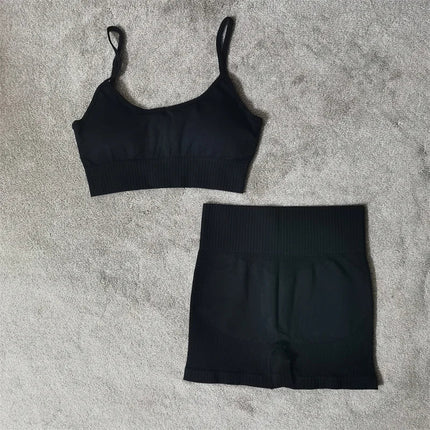 Seamless Luxe Yoga Set: High Waist leggings & Shorts