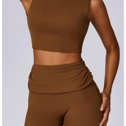 Women Athletic Wear High Waist Leggings And Top Two Piece Set Seamless Gym Tracksuit