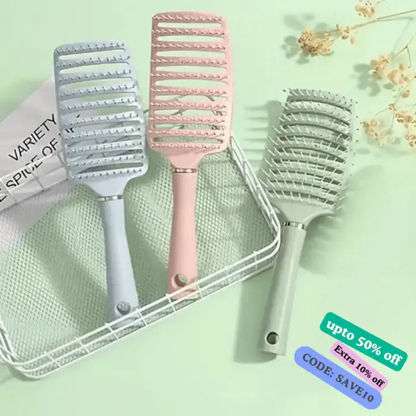 1 Piece Nylon Women's Curly Hair Comb – Heat & Moisture Resistant Scalp Massage & Styling Tool