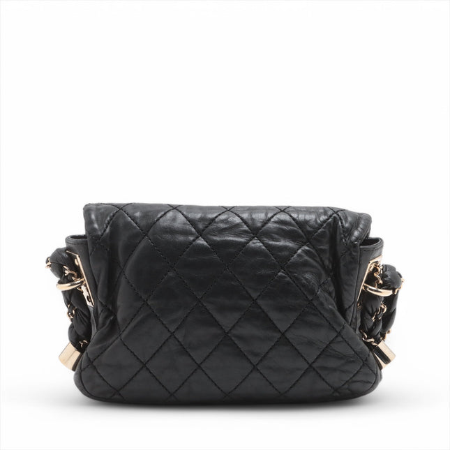 Chanel Matelasse Lambskin Small Lady Braid Flap Shoulder Bag Black #3749