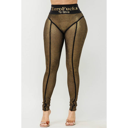 Zero Fucks to Give Metallic Mesh Leggings [Available in Sizes SM-L]