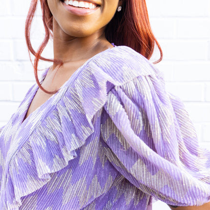 "Agatha" Lurex Pleated blouse