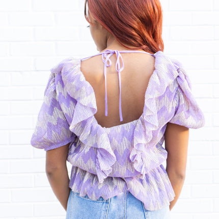 "Agatha" Lurex Pleated blouse