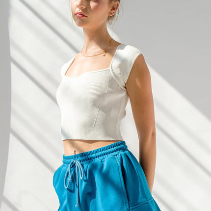 "Avery" Square Neck Ribbed Top