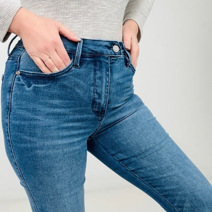 "Cora" Judy Blue High Waist Control Top Cool Denim Skinny Jeans