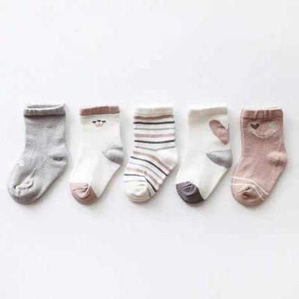 Baby Girls Cotton Cartoon Autumn Socks For Newborn Toddler Unique Style Soft Material Cute Colors