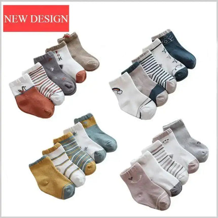 Baby Girls Cotton Cartoon Autumn Socks For Newborn Toddler Unique Style Soft Material Cute Colors