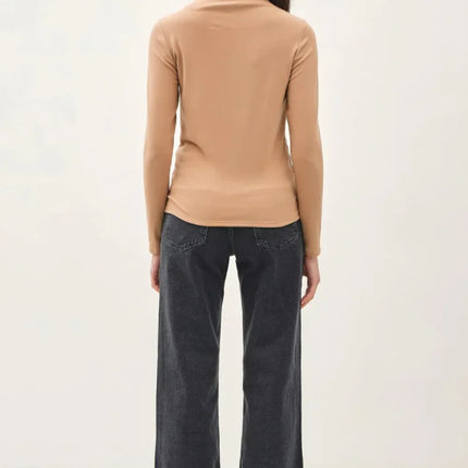 Be Cool Mock Neck Long Sleeve T-Shirt for Women Fashion