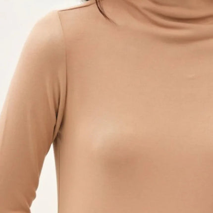 Be Cool Mock Neck Long Sleeve T-Shirt for Women Fashion