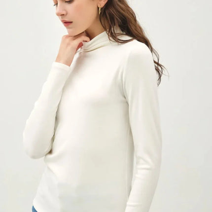 Be Cool Mock Neck Long Sleeve T-Shirt for Women Fashion