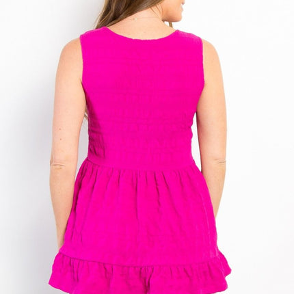 Be Stage Ruffled Sleeveless Babydoll Top for Women
