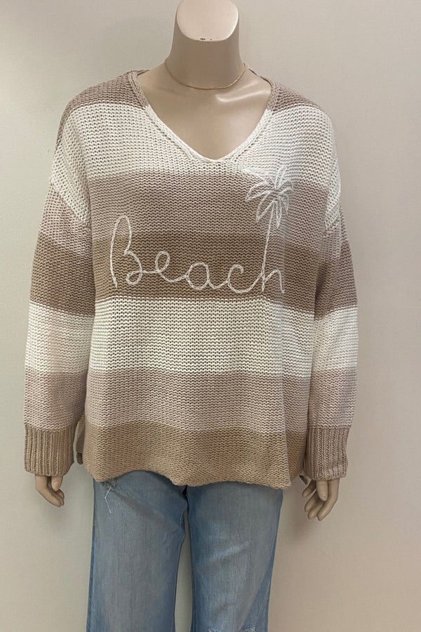 Beach & Palm Tree Sweater
