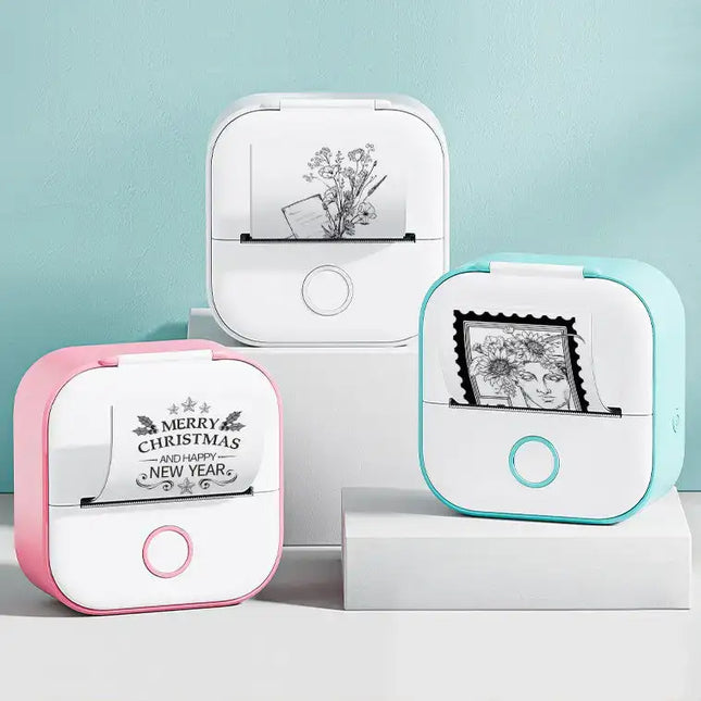 Portable Mini Printer for Students and Hobbyists, Bluetooth Thermal Label Printer